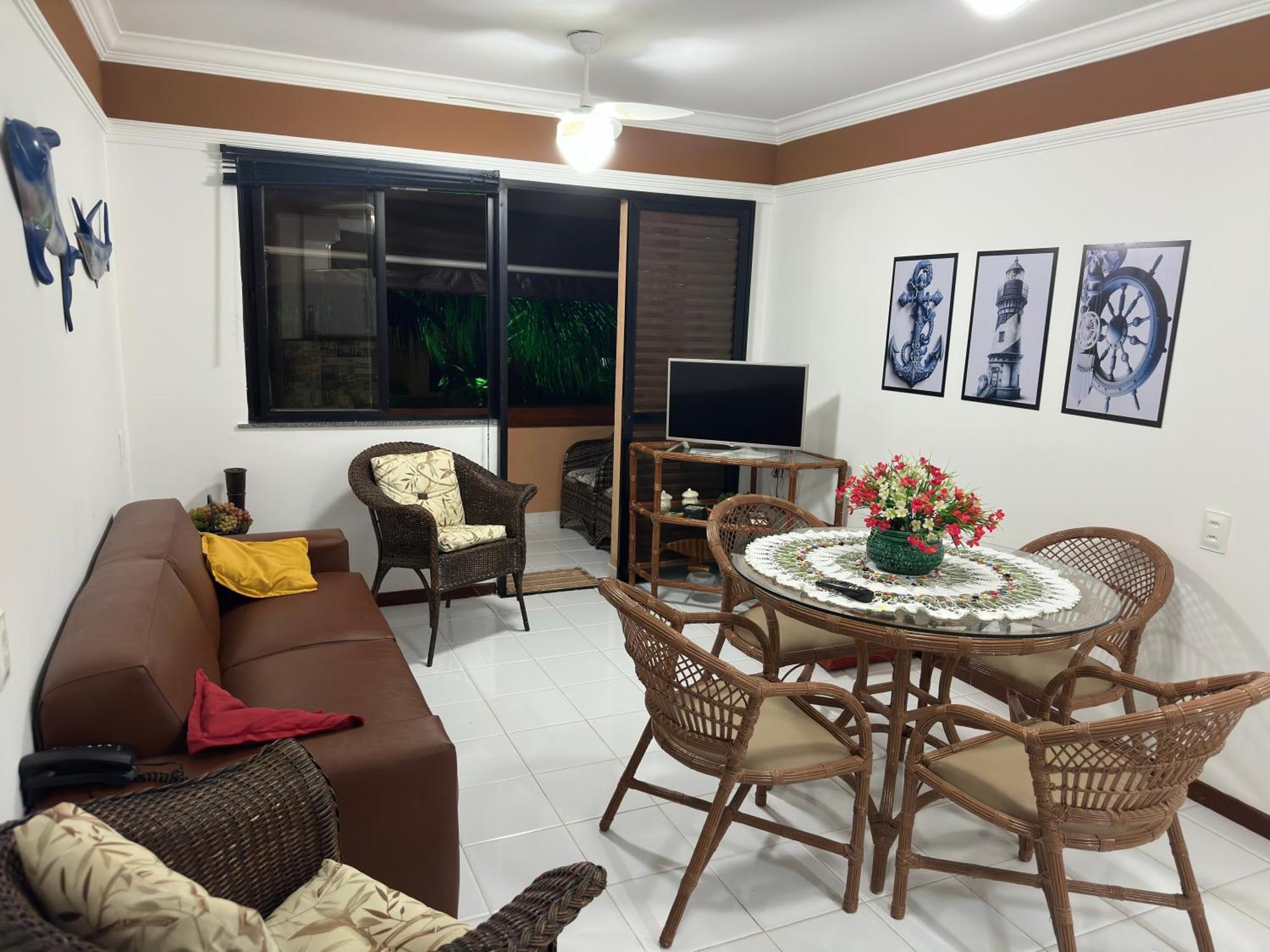 Apartment Flat Guarajuba - 3 Quartos 2 Andar A Beira Mar - Pe Areia - Governanca Com Arrumadeira E Wi Fi Inclusos